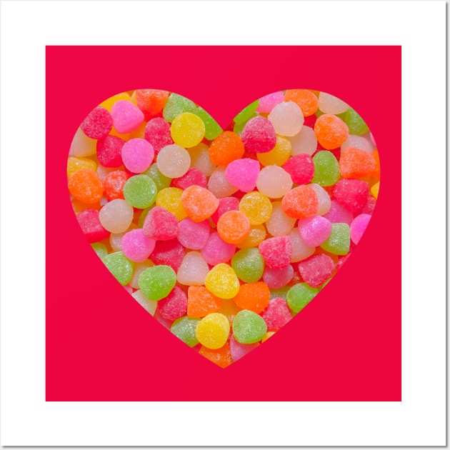 Sugar Gumdrops Candy Heart Wall Art by love-fi